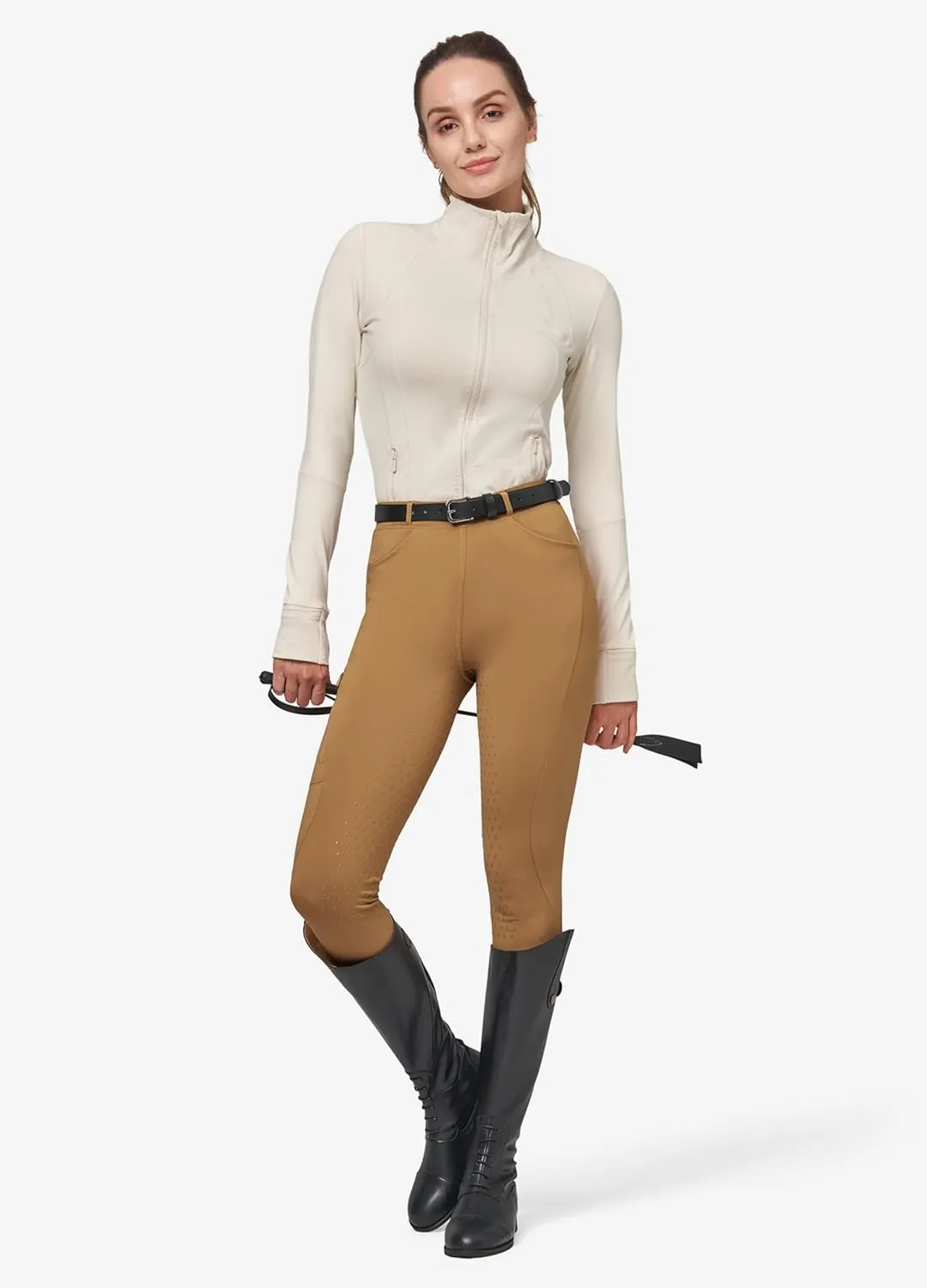Willit Women's Fleece Riding Breeches Winter Horse Riding Pants Tights Equestrian Thermal Schooling Tights