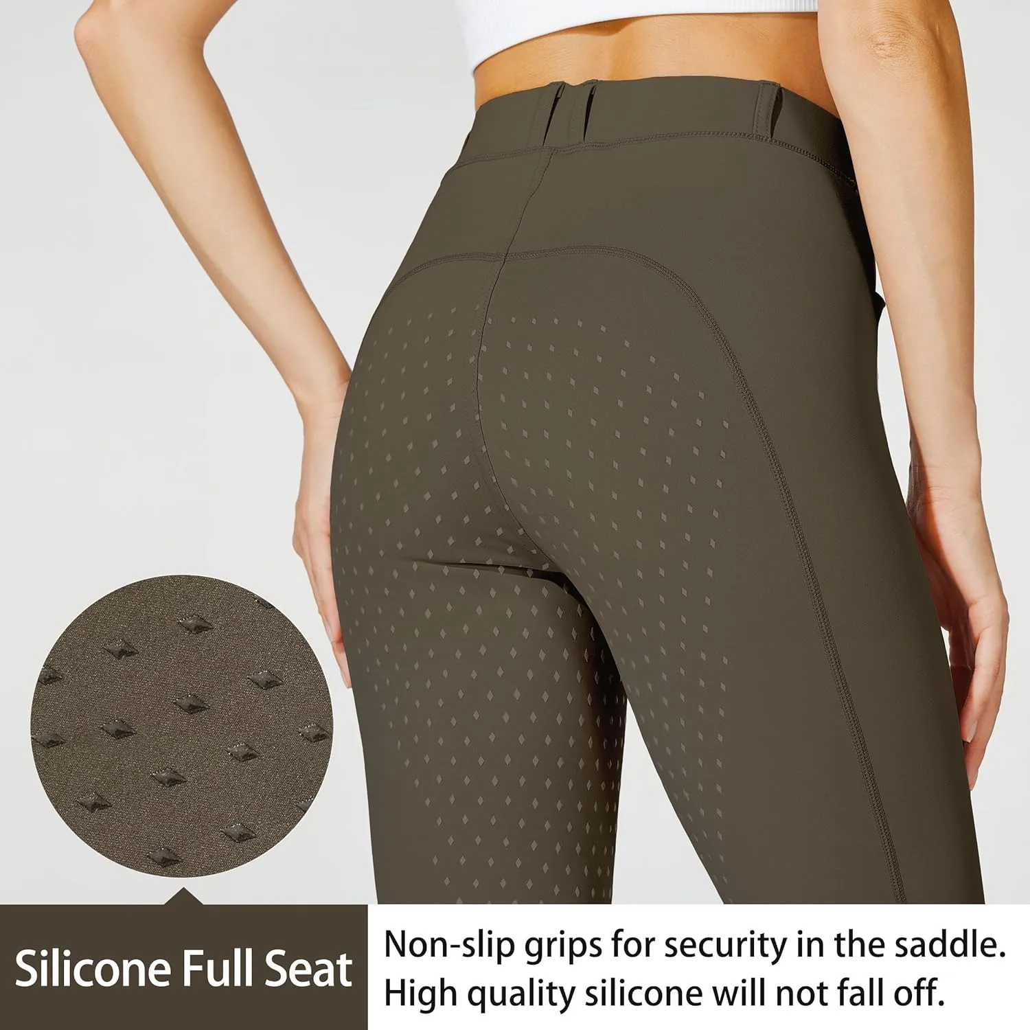 Willit Women's Horse Riding Pants Full Seat Silicone Equestrian Breeches Horseback Schooling Tights Zipper Pockets