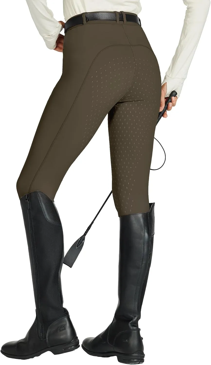 Willit Women's Horse Riding Pants Full Seat Silicone Equestrian Breeches Horseback Schooling Tights Zipper Pockets