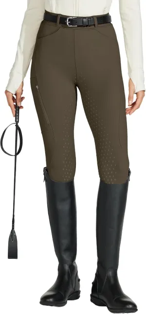 Willit Women's Horse Riding Pants Full Seat Silicone Equestrian Breeches Horseback Schooling Tights Zipper Pockets