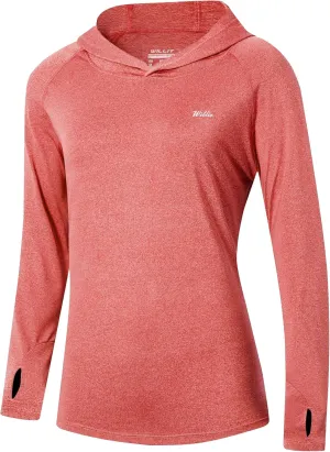 Willit Women's UPF 50  Sun Protection Hoodie SPF Shirt long sleeve Hiking Fishing Outdoor Shirt Lightweight Hoodie
