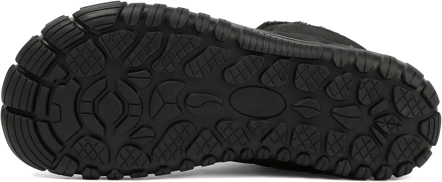 Winter Hike Barefoot Boots Womens,Warm Zero Drop Snow Boot Slip On Barefoot Footwear Men Wide Waterproof hike barefoot shoes Women Hiking Walking Outdoor