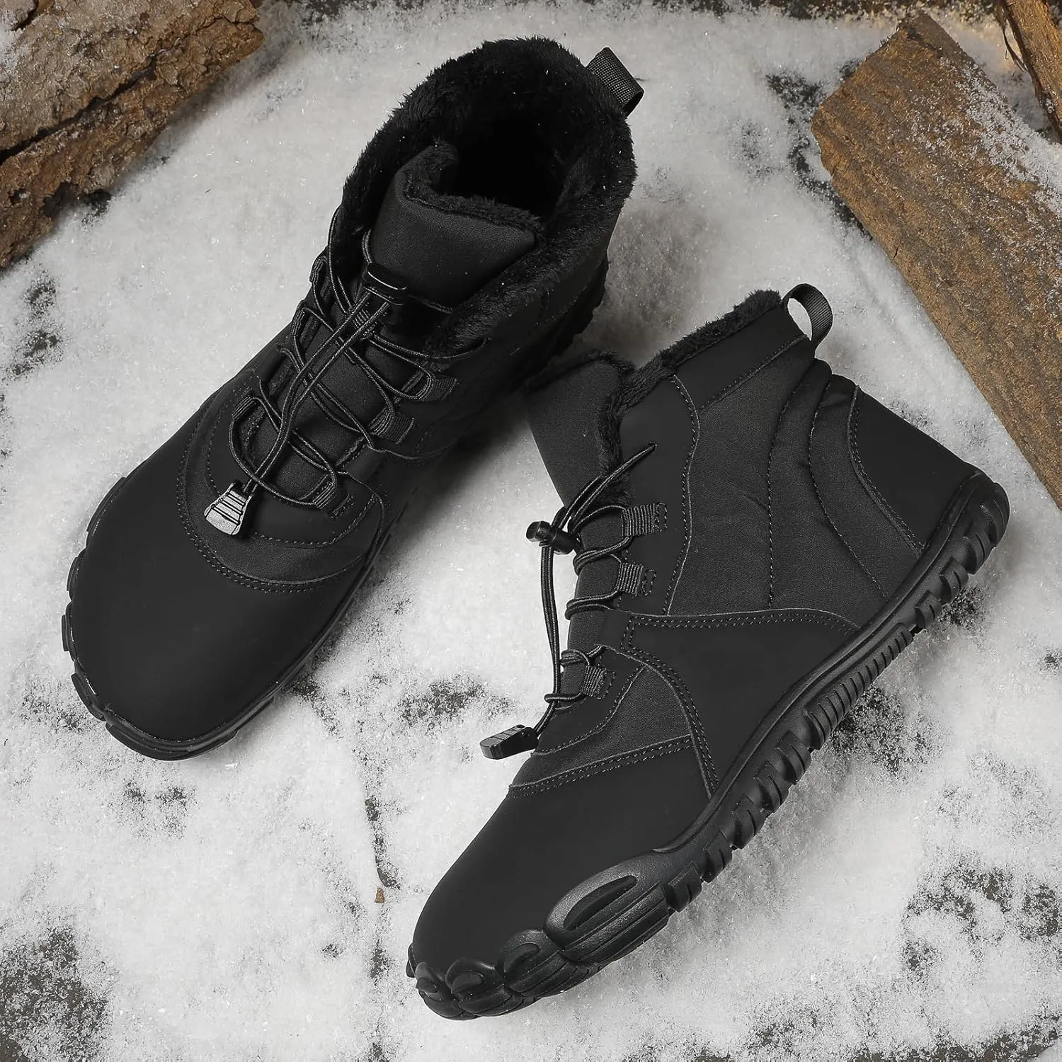 Winter Hike Barefoot Boots Womens,Warm Zero Drop Snow Boot Slip On Barefoot Footwear Men Wide Waterproof hike barefoot shoes Women Hiking Walking Outdoor