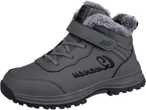 Winter Plush Thermal Boots for Men Water Proof Insulated Sport Shoes with Adjustable Closures Comfort Boots