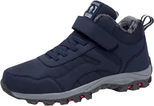 Winter Sport Shoes for Men Fleece Lined Warm Running Shoes with Adjustable Closures Non Slip Walking Boots Men 12
