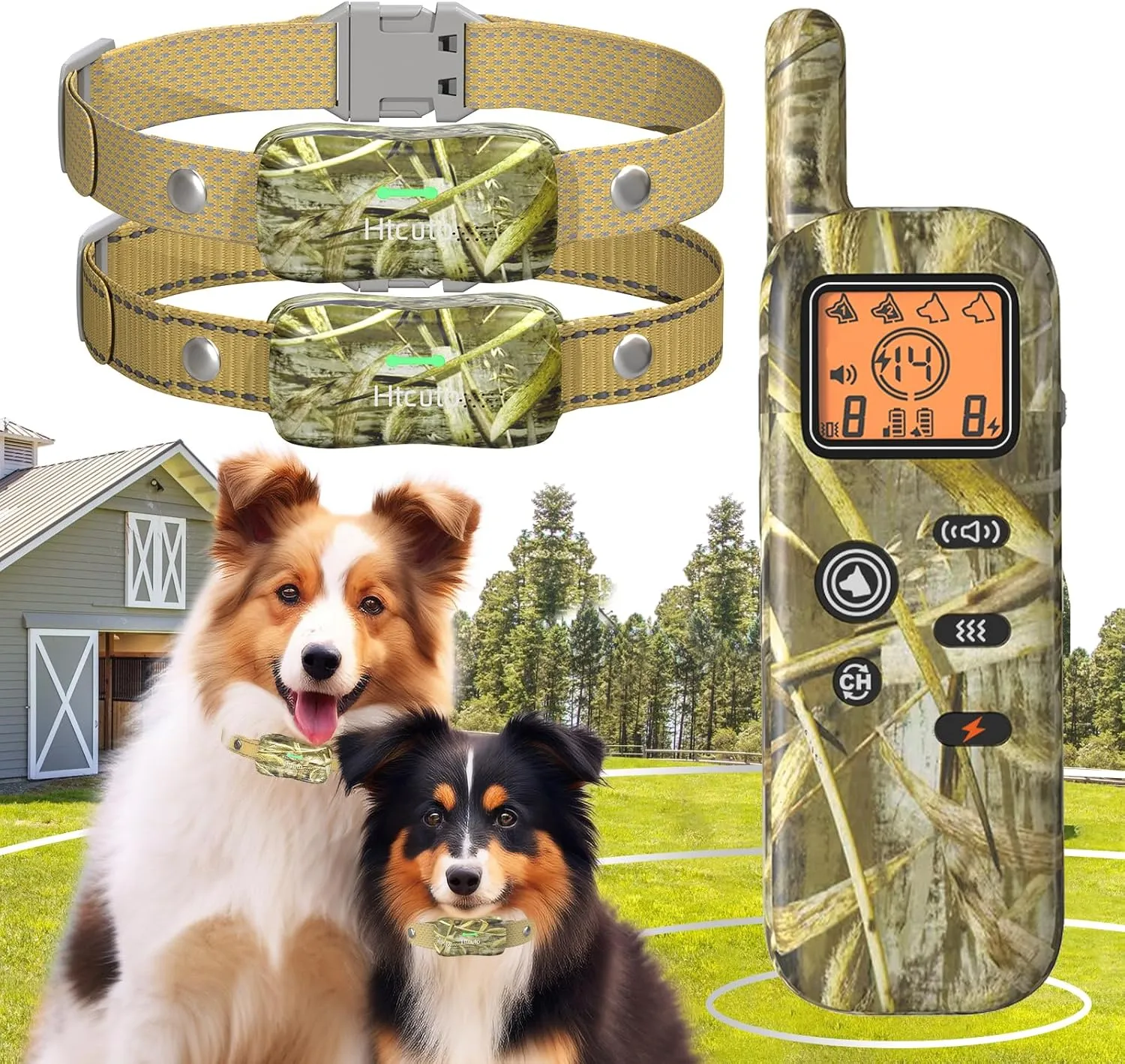 Wireless Dog Fence System for 2 Dogs 856 Acre Electric Fences for Dogs Training Collar with Remote Radius Shock Ultrasonic Trainer Waterproof Outdoor Pet Containment System with 2 Collars