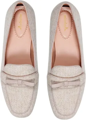 Women Bow Loafer Flats Suede Slip On Comfortable Flat Penny Loafers Closed Square Toe Two-Toned Flat Shoes Patchwork Office Ladies Work Loafers Dressy Casual Club Driver Flats Fall 4-11 M US