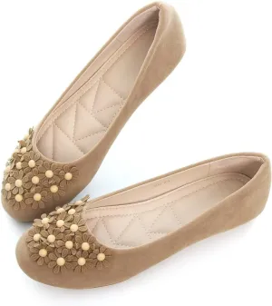 Women Classy Cute Bow-Knot Ballet Flats Round Toe Daily Cozy Comfort Slip on Flat Shoes