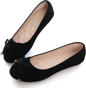 Women Classy Cute Bow-Knot Ballet Flats Round Toe Daily Cozy Comfort Slip on Flat Shoes