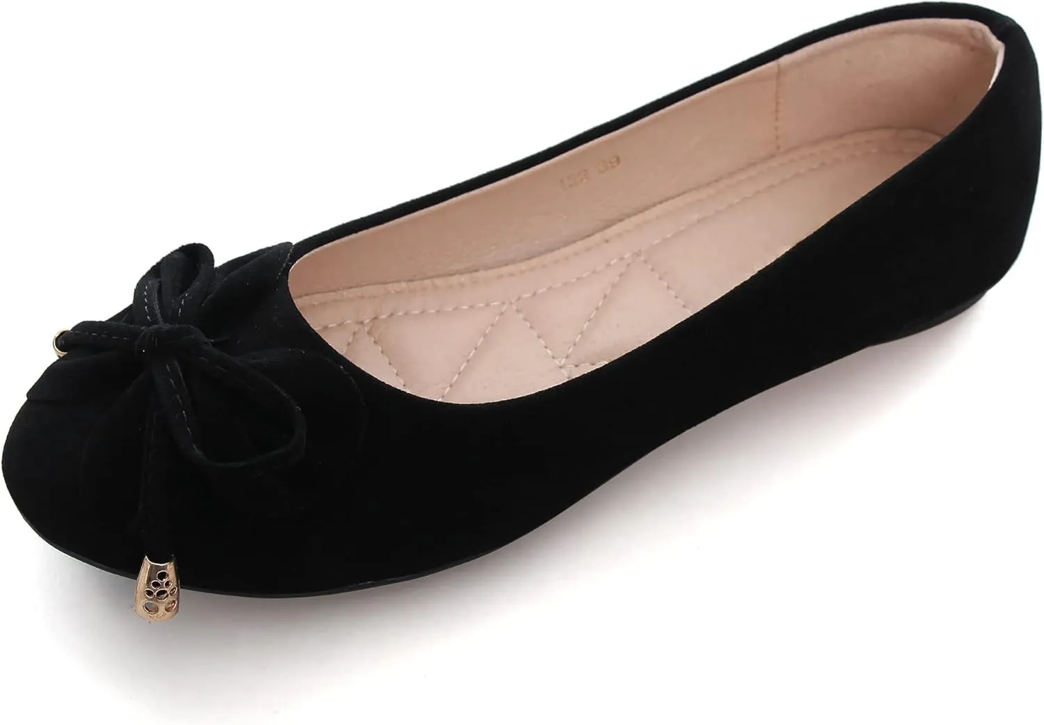 Women Classy Cute Bow-Knot Ballet Flats Round Toe Daily Cozy Comfort Slip on Flat Shoes