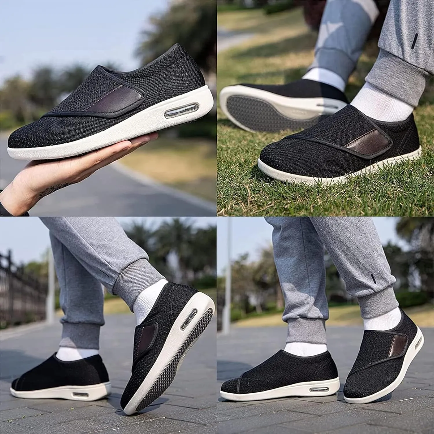 Women Men Diabetic Shoes,Orthopedic and Swollen Feet Support Shoes,Breathable Lightweight Air Cushion Walking Sneakers for Arthritis Edema Swollen Feet
