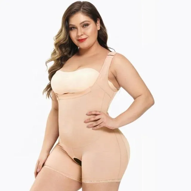 Women Open Bust Bodysuit Shaper With Adjustable Hooks