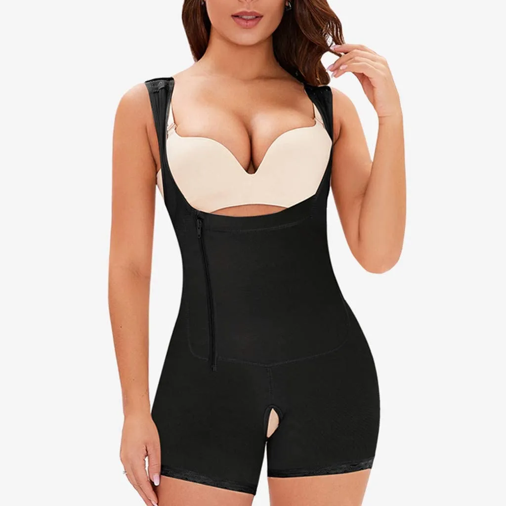 Women Open Bust Bodysuit Shaper With Adjustable Hooks