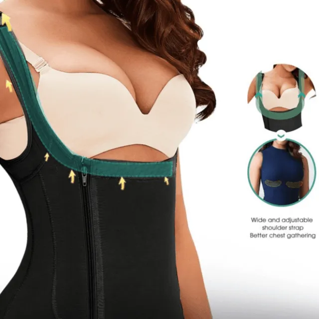 Women Open Bust Bodysuit Shaper With Adjustable Hooks