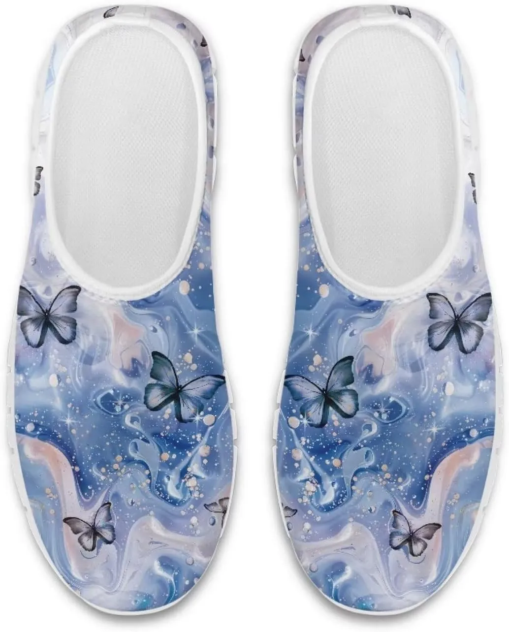 Women Sports Air Running Sneakers Lightweight Slide-in Casual Walking Shoes（White Sole）