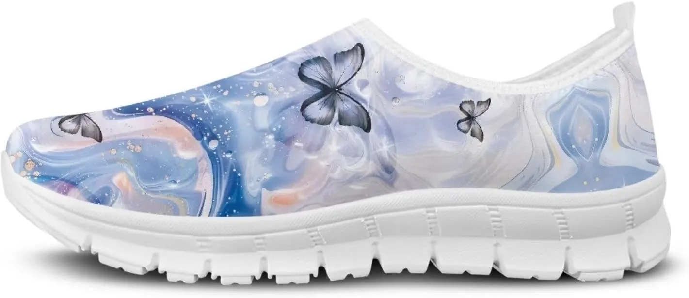 Women Sports Air Running Sneakers Lightweight Slide-in Casual Walking Shoes（White Sole）