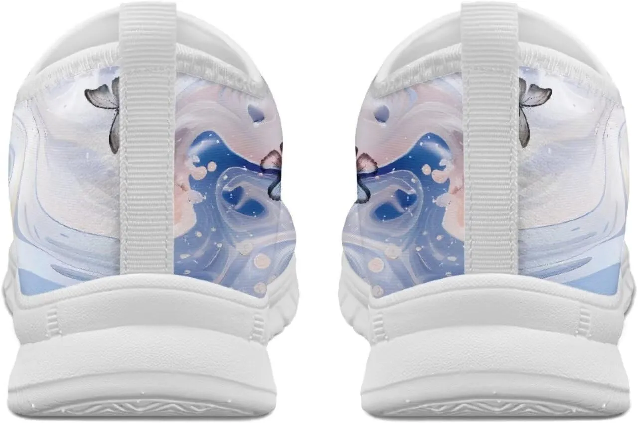 Women Sports Air Running Sneakers Lightweight Slide-in Casual Walking Shoes（White Sole）