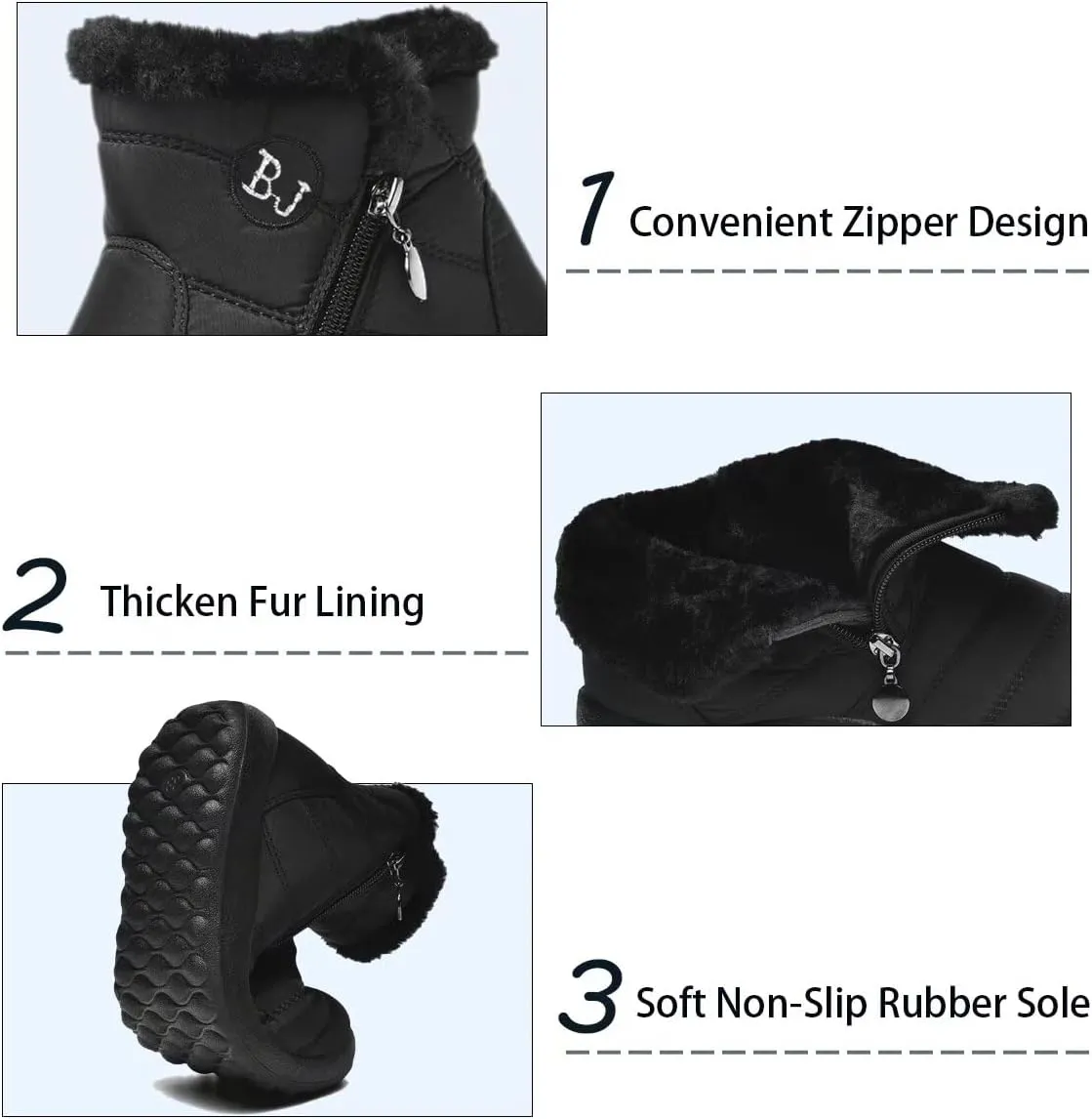 Women Winter Snow Boots Warm Ankle Boots Anti-Slip Waterproof Winter Shoes Slip On Booties Sneakers