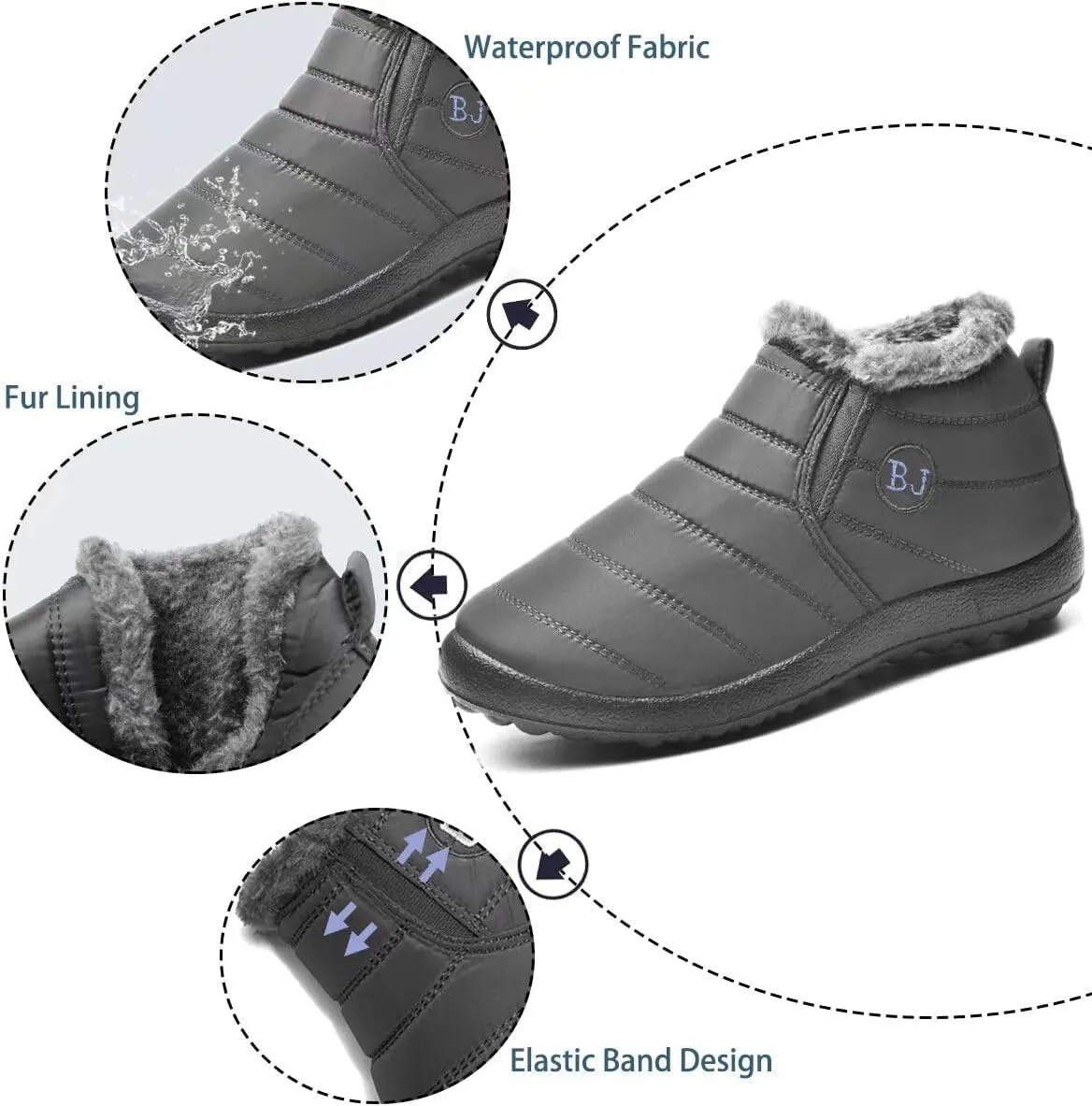 Women Winter Snow Boots Warm Ankle Boots Anti-Slip Waterproof Winter Shoes Slip On Booties Sneakers