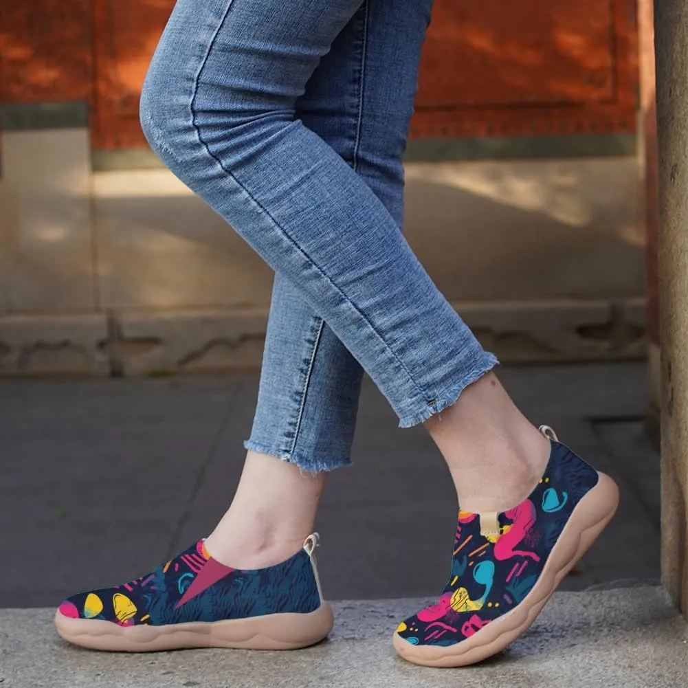 Women's Art Illustration Slip-on Shoes Colourful Casual Loafers Lightweight Comfortable Travel Footwear