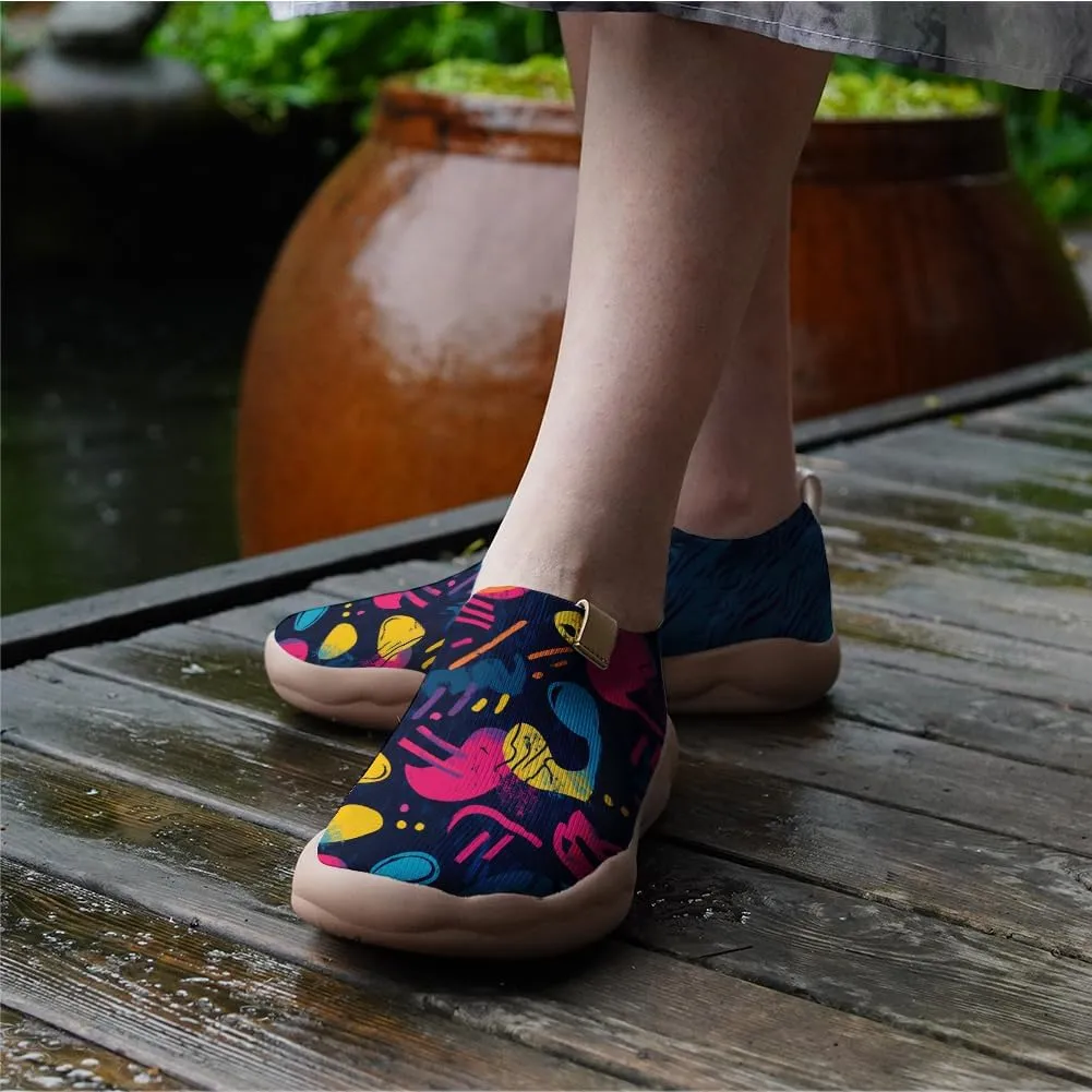 Women's Art Illustration Slip-on Shoes Colourful Casual Loafers Lightweight Comfortable Travel Footwear