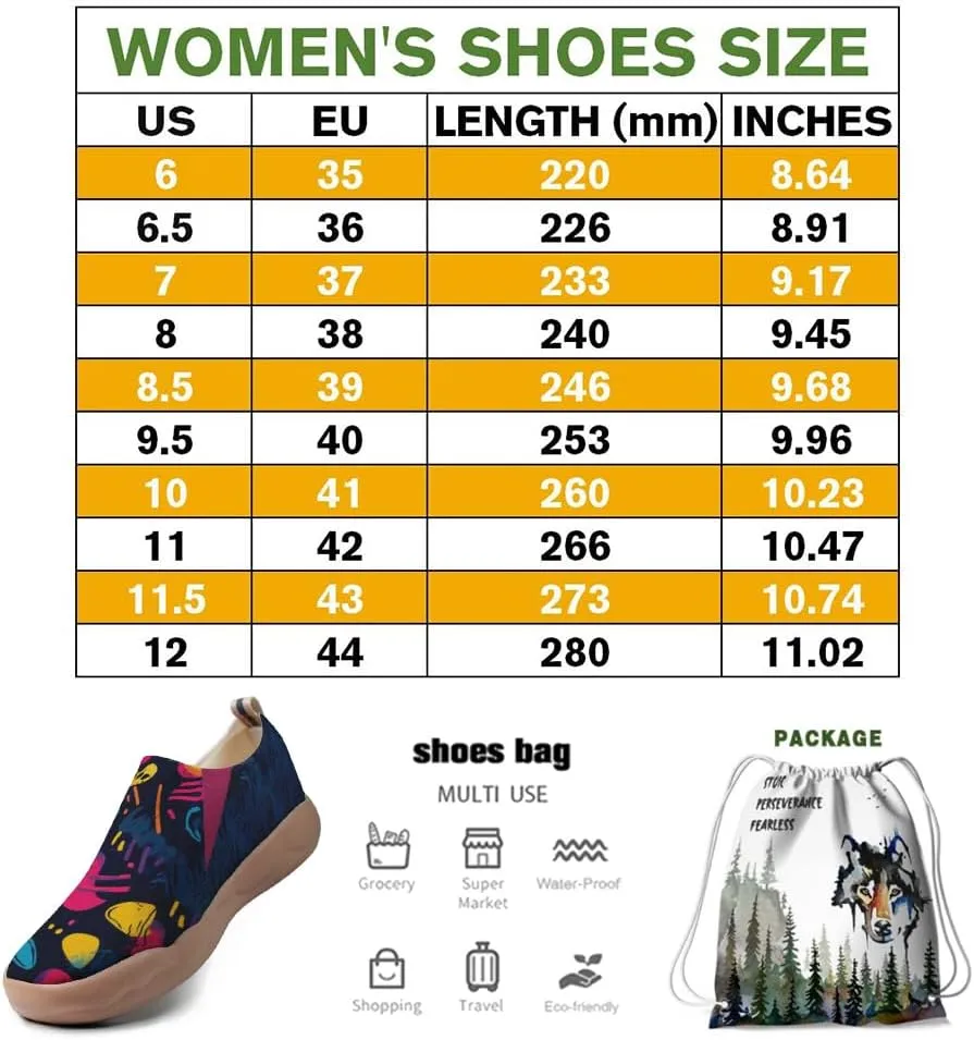 Women's Art Illustration Slip-on Shoes Colourful Casual Loafers Lightweight Comfortable Travel Footwear