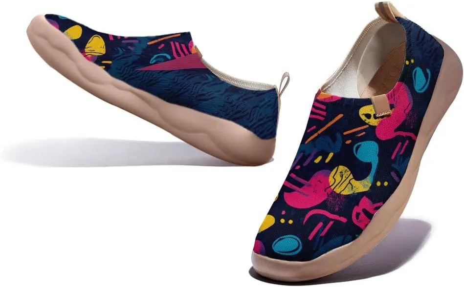 Women's Art Illustration Slip-on Shoes Colourful Casual Loafers Lightweight Comfortable Travel Footwear