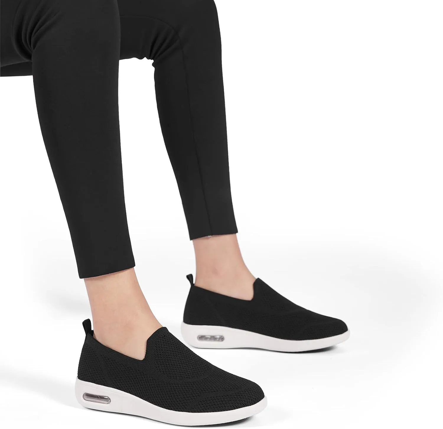 Women's Casual Walking Shoes, Breathable Knitted Upper, Anti Slip Sole with air Cushion, Fashionable and Simple Design