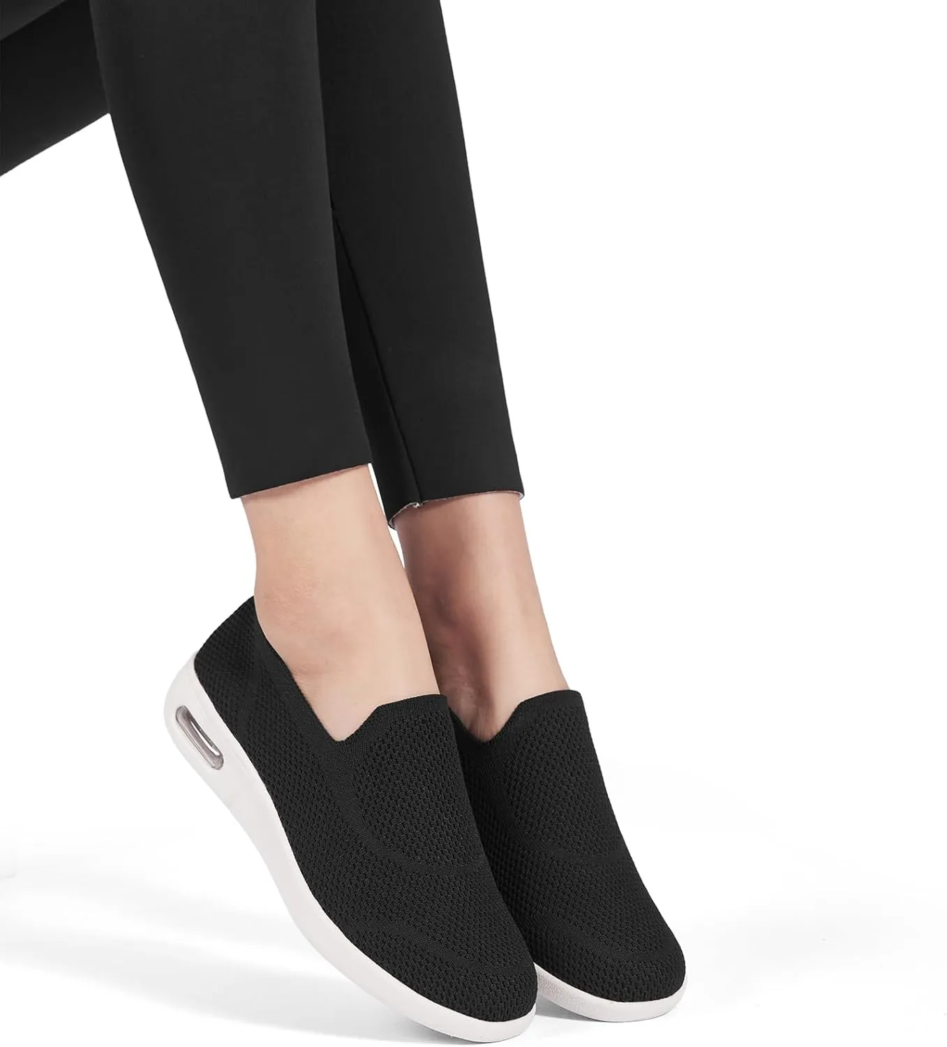 Women's Casual Walking Shoes, Breathable Knitted Upper, Anti Slip Sole with air Cushion, Fashionable and Simple Design