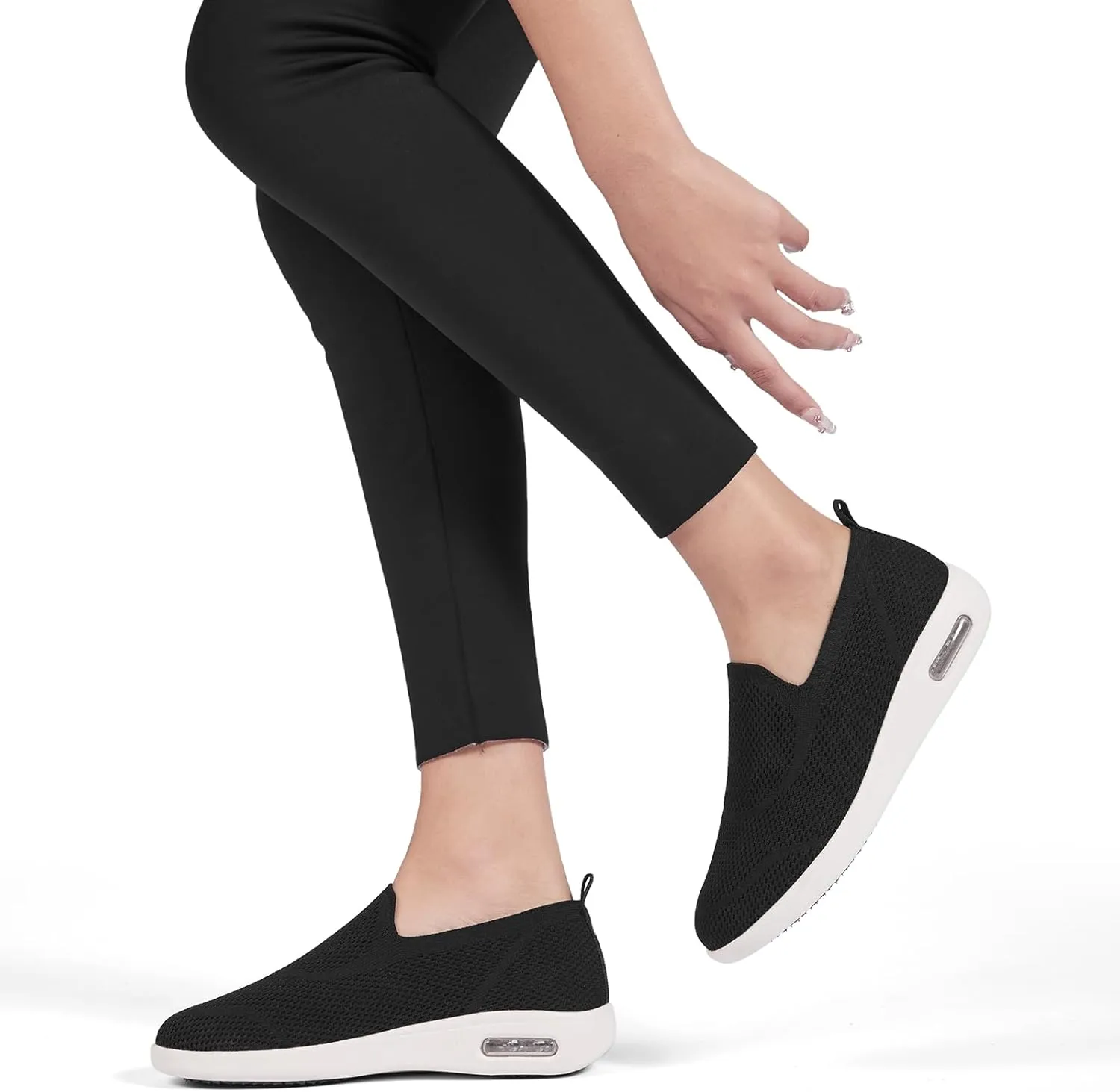 Women's Casual Walking Shoes, Breathable Knitted Upper, Anti Slip Sole with air Cushion, Fashionable and Simple Design