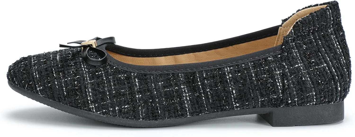 Women's Comfortable Ballet Flats Round Toe Flat Shoes for Women Bow Dressy Flats Shoes with Arch Support Insole