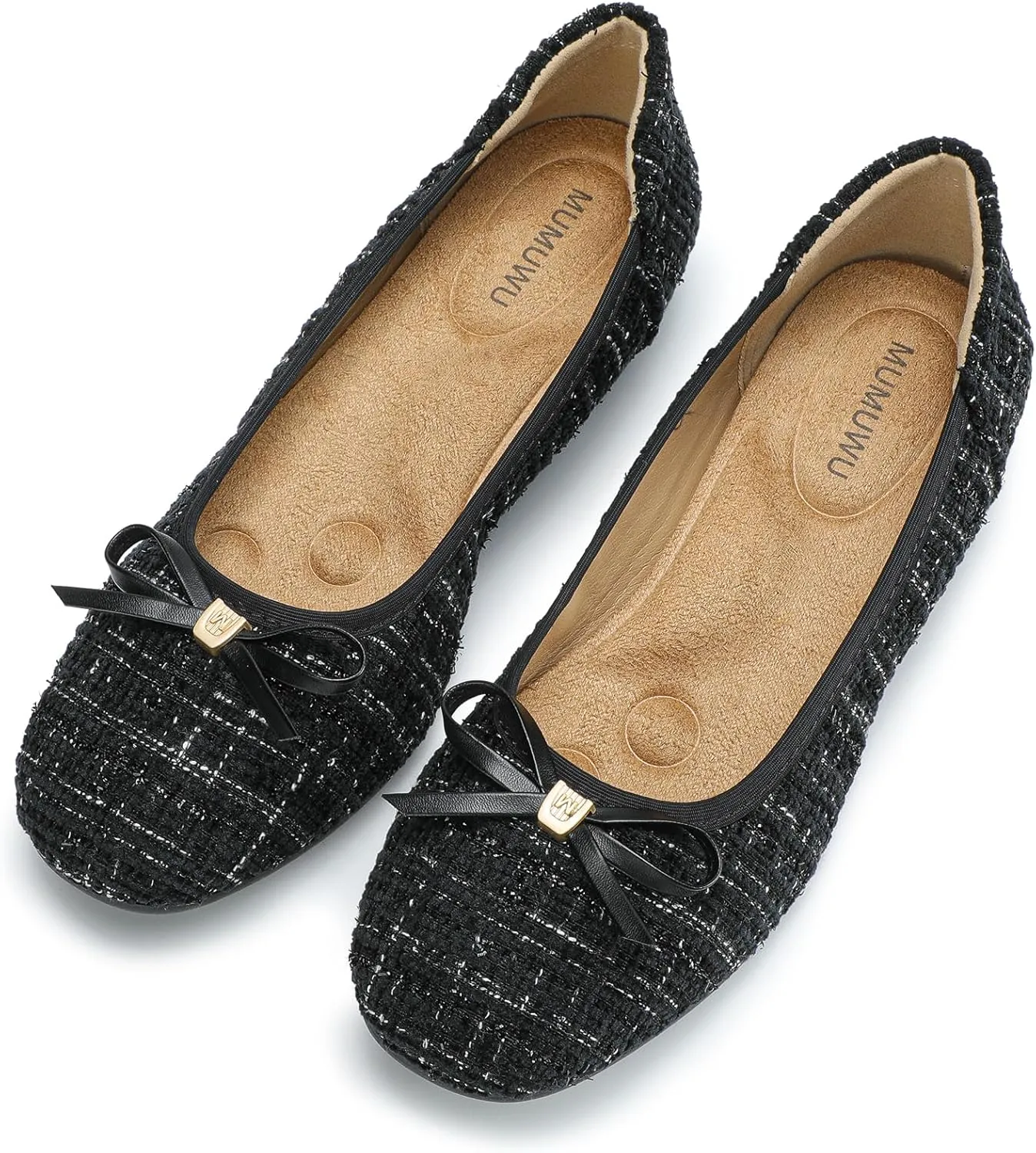 Women's Comfortable Ballet Flats Round Toe Flat Shoes for Women Bow Dressy Flats Shoes with Arch Support Insole