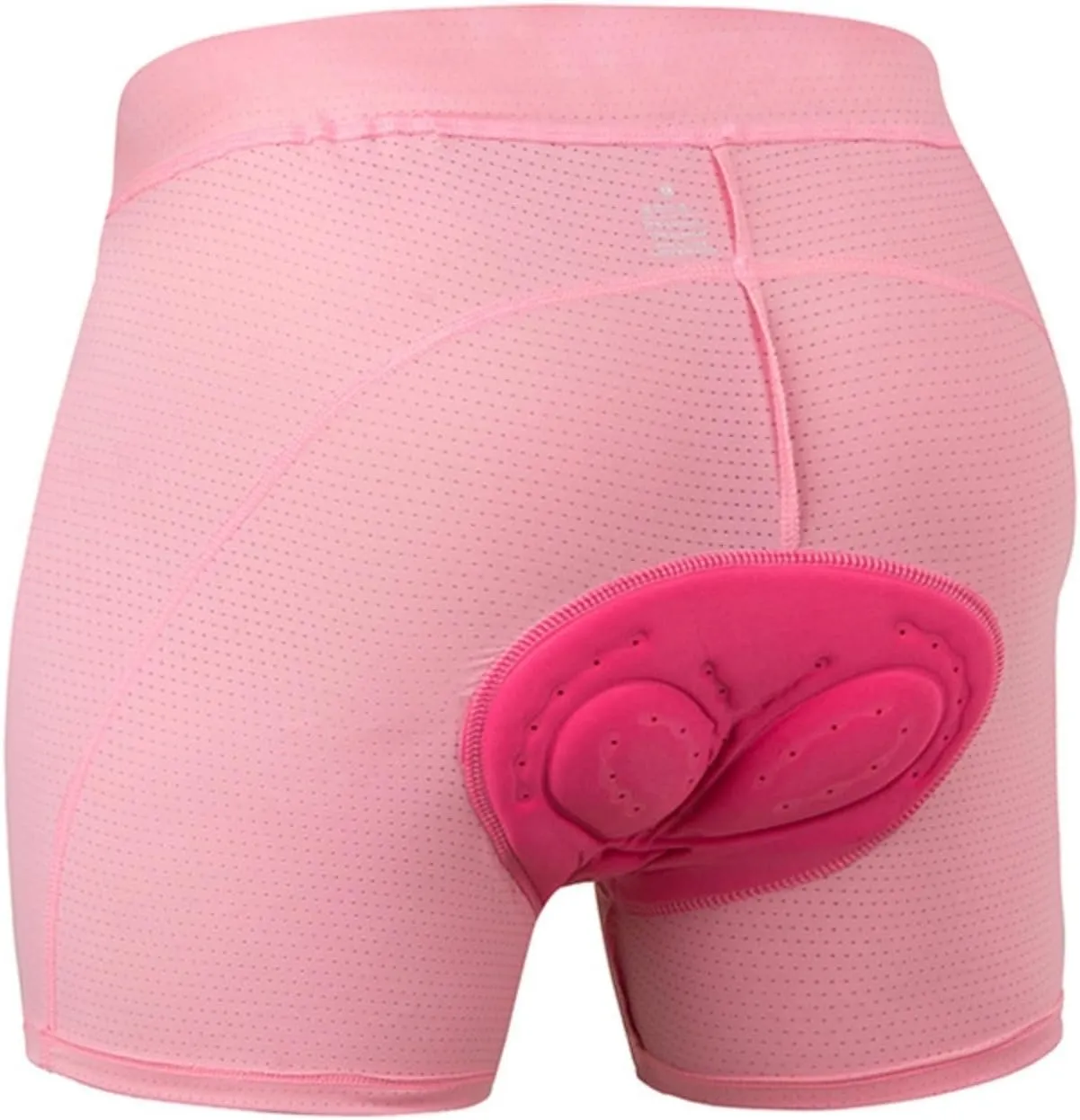 Women's cycling tight fitting underwear with elastic and breathable silicone seat cushion, flat corner underwear, 3D shock-absorbing cycling suit Pink
