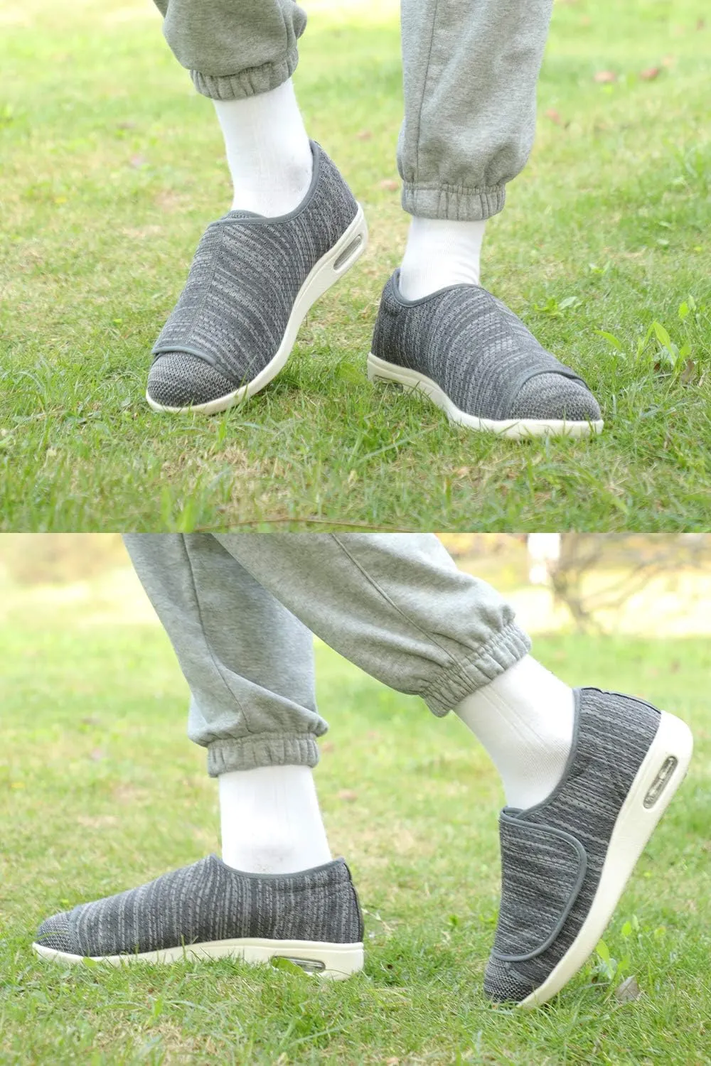 Women's Diabetic Shoes for Women Casual Adjustable Walking Shoes Wide Shoes for Elderly Swollen Feet Non-Slip Air Cushion Bottom Fattening and Widening