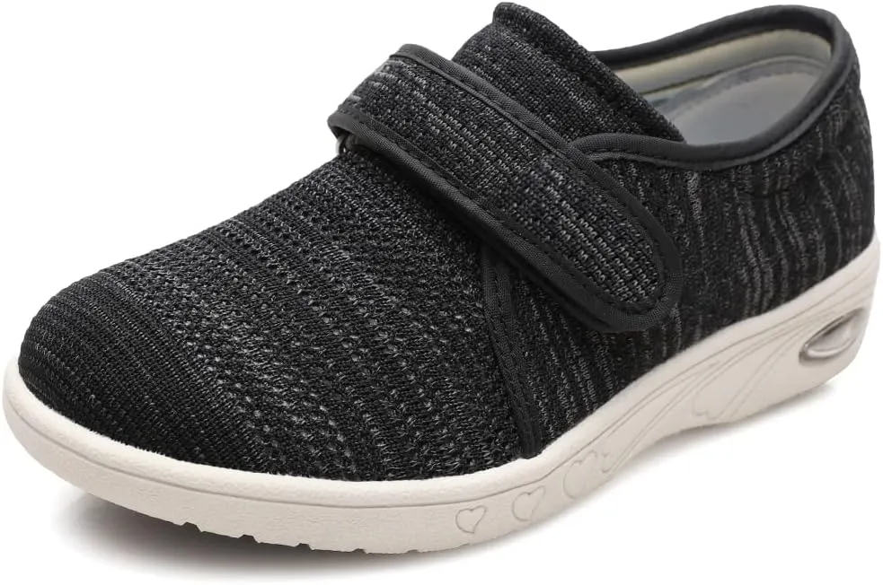 Women's Diabetic Shoes for Women Casual Adjustable Walking Shoes Wide Shoes for Elderly Swollen Feet Non-Slip Air Cushion Bottom Fattening and Widening