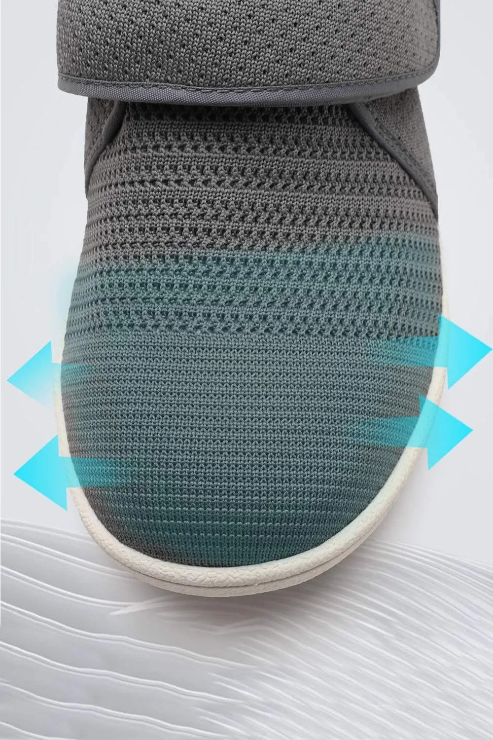 Women's Diabetic Shoes for Women Casual Adjustable Walking Shoes Wide Shoes for Elderly Swollen Feet Non-Slip Air Cushion Bottom Fattening and Widening