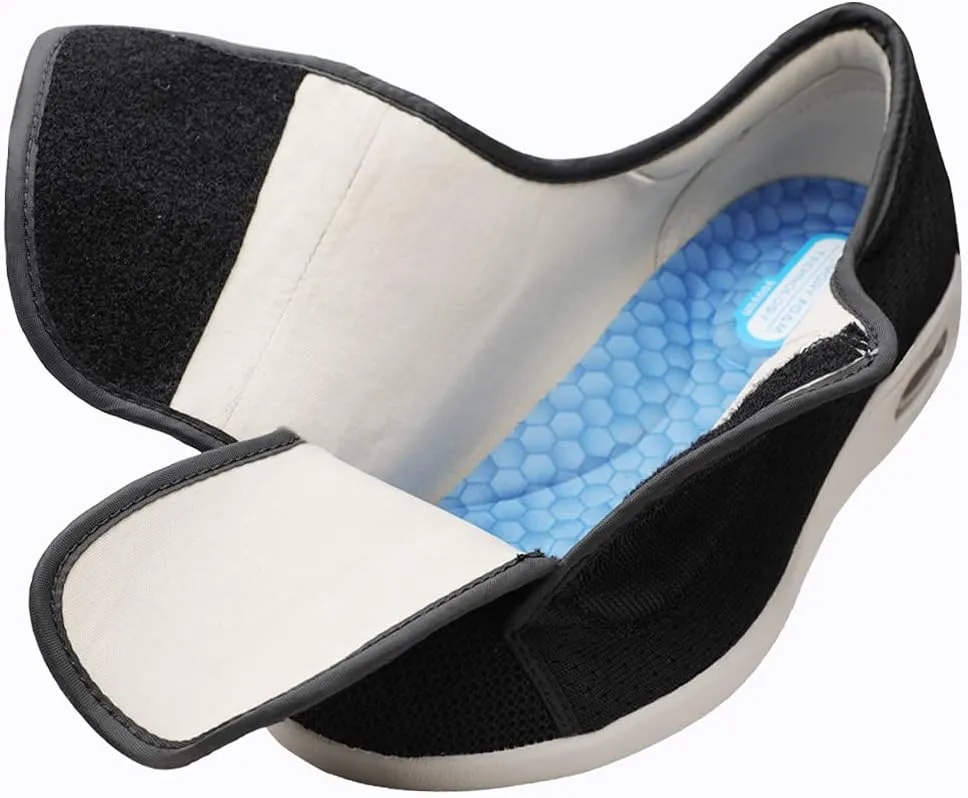 Women's Diabetic Shoes for Women Casual Adjustable Walking Shoes Wide Shoes for Elderly Swollen Feet Non-Slip Air Cushion Bottom Fattening and Widening