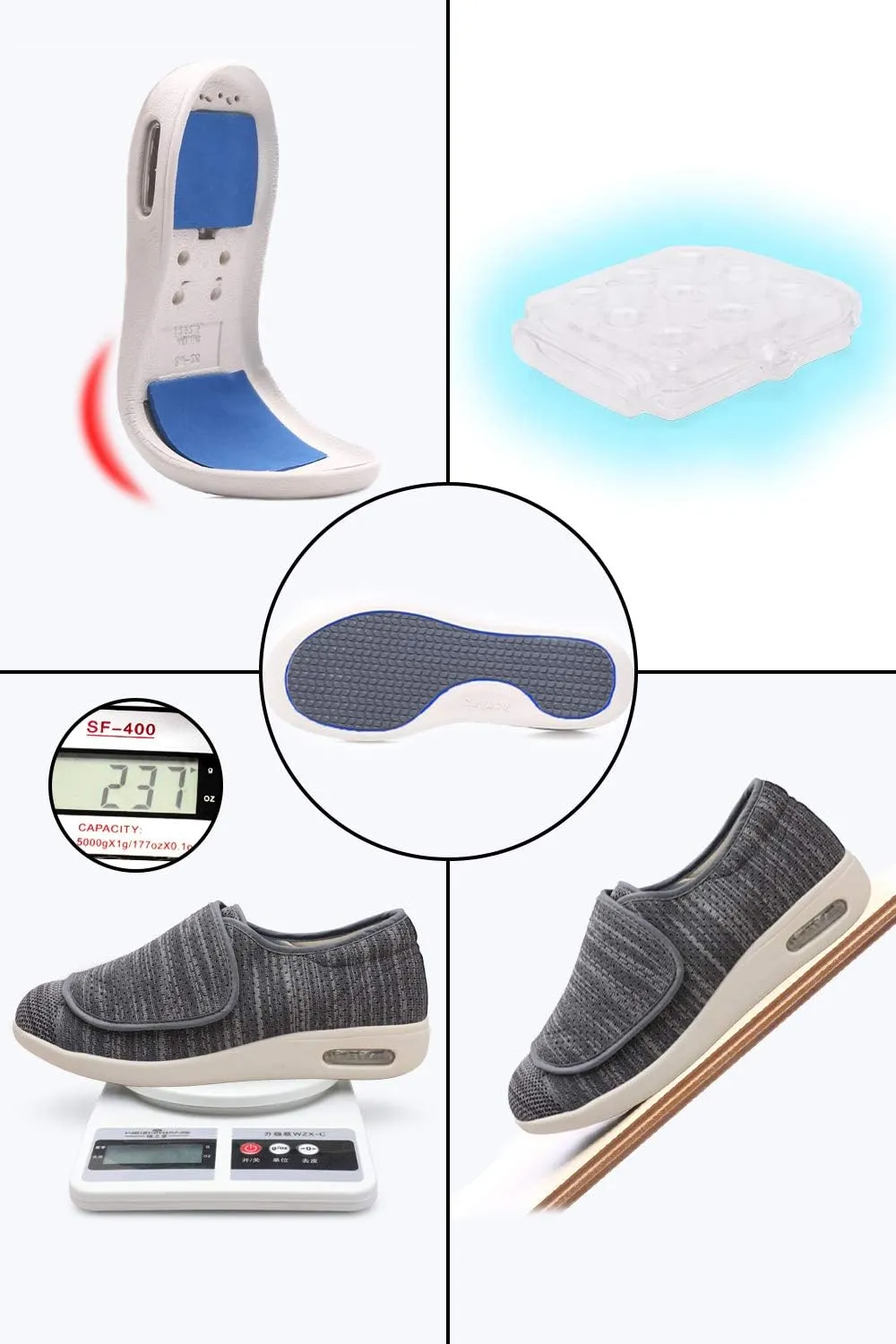 Women's Diabetic Shoes for Women Casual Adjustable Walking Shoes Wide Shoes for Elderly Swollen Feet Non-Slip Air Cushion Bottom Fattening and Widening