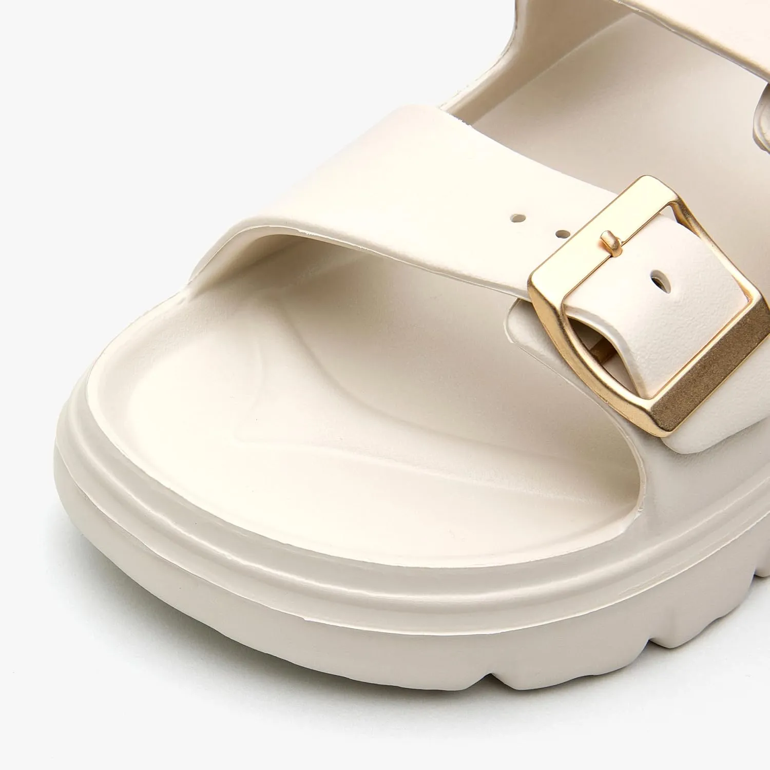 Women's Double Buckle Adjustable EVA Slide Sandals