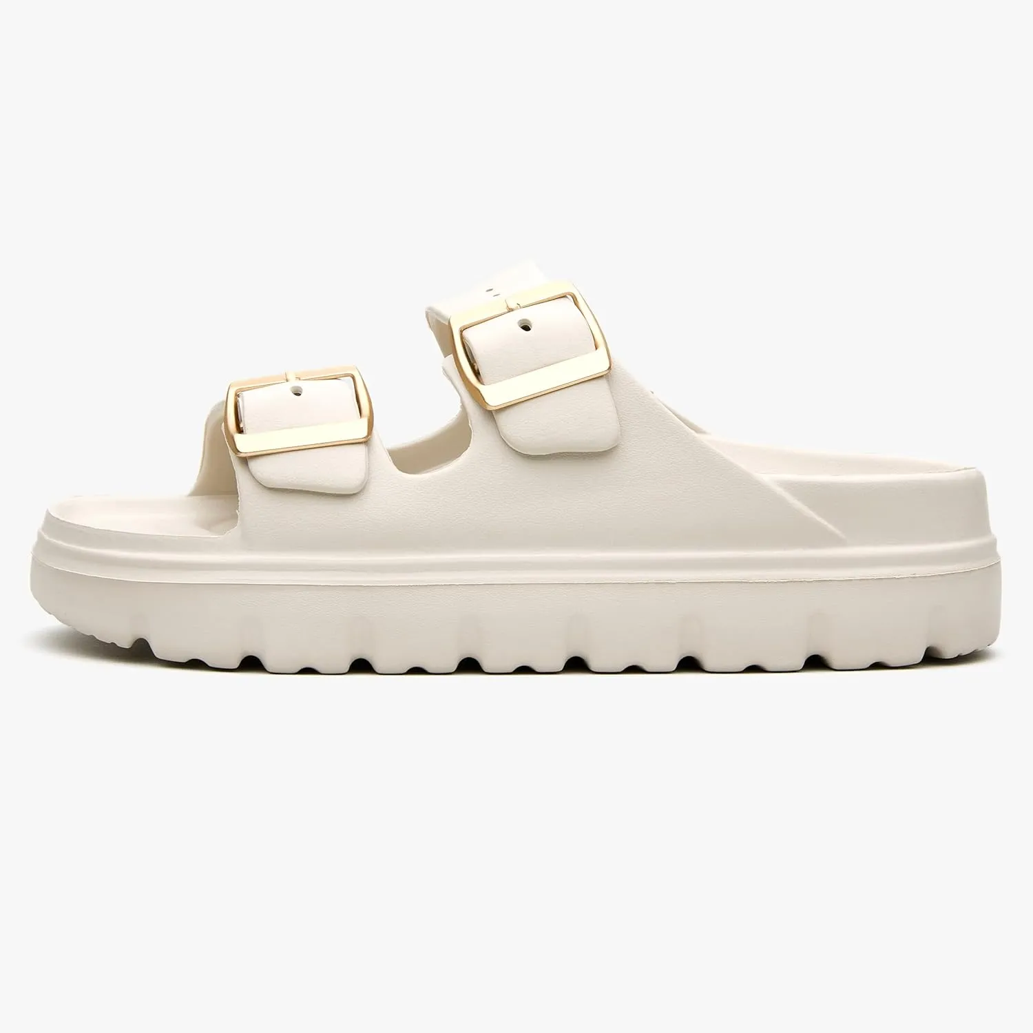 Women's Double Buckle Adjustable EVA Slide Sandals