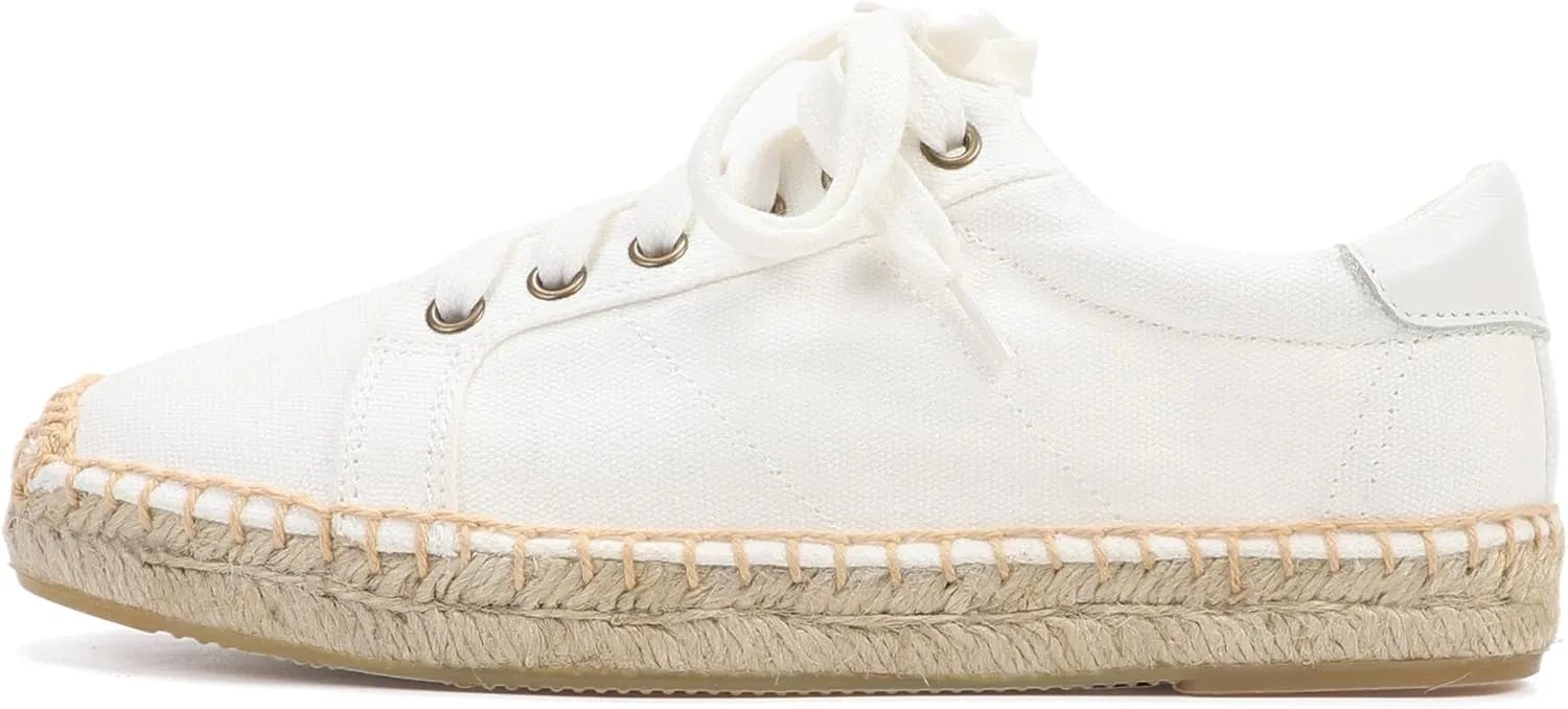 Women's Espadrille Lace-up Sneakers Platform Jute- Breathable for Casual Comfort Flat Shoes