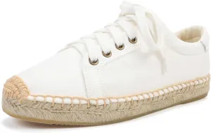 Women's Espadrille Lace-up Sneakers Platform Jute- Breathable for Casual Comfort Flat Shoes