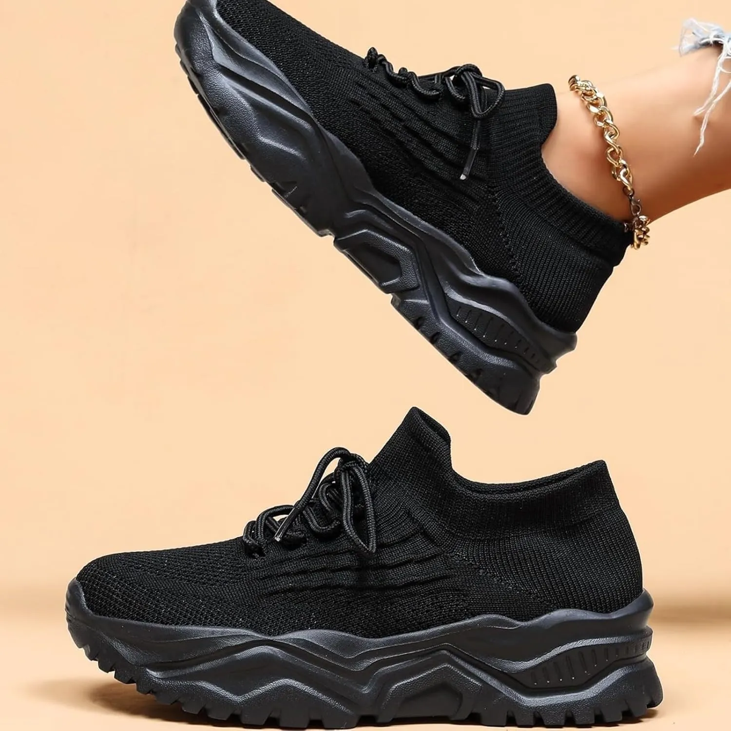 Women’s Fashion Athletic Sneakers Mesh Lightweight Platform Slip On Sports Casual Shoes Breathable Soft Sole Comfortable Work Gym Trainers Orthopedic Summer Arch Support Shoes