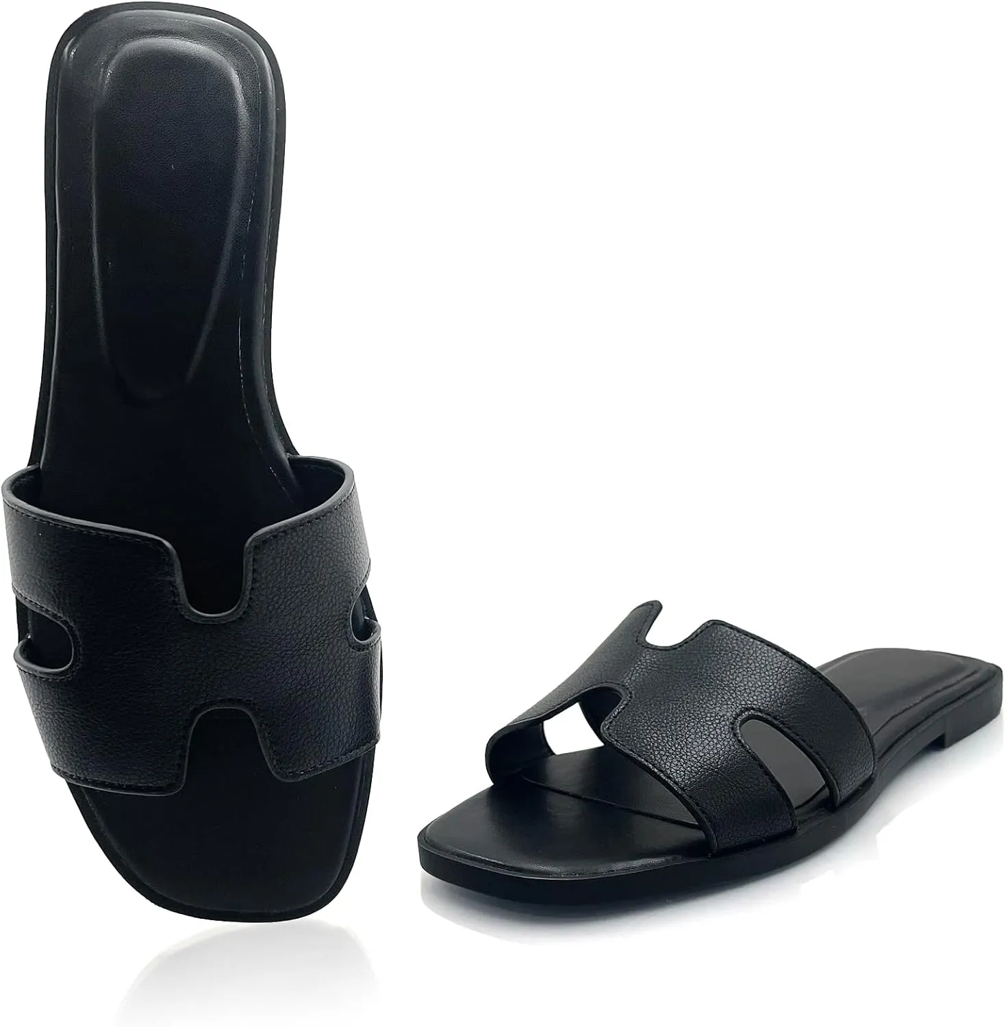 Womens Flat Sandals,Anti slip fashion sandals,Flat Slide Sandals for women,Comfy Style,women's gift, for vacation, sightseeing, and shopping