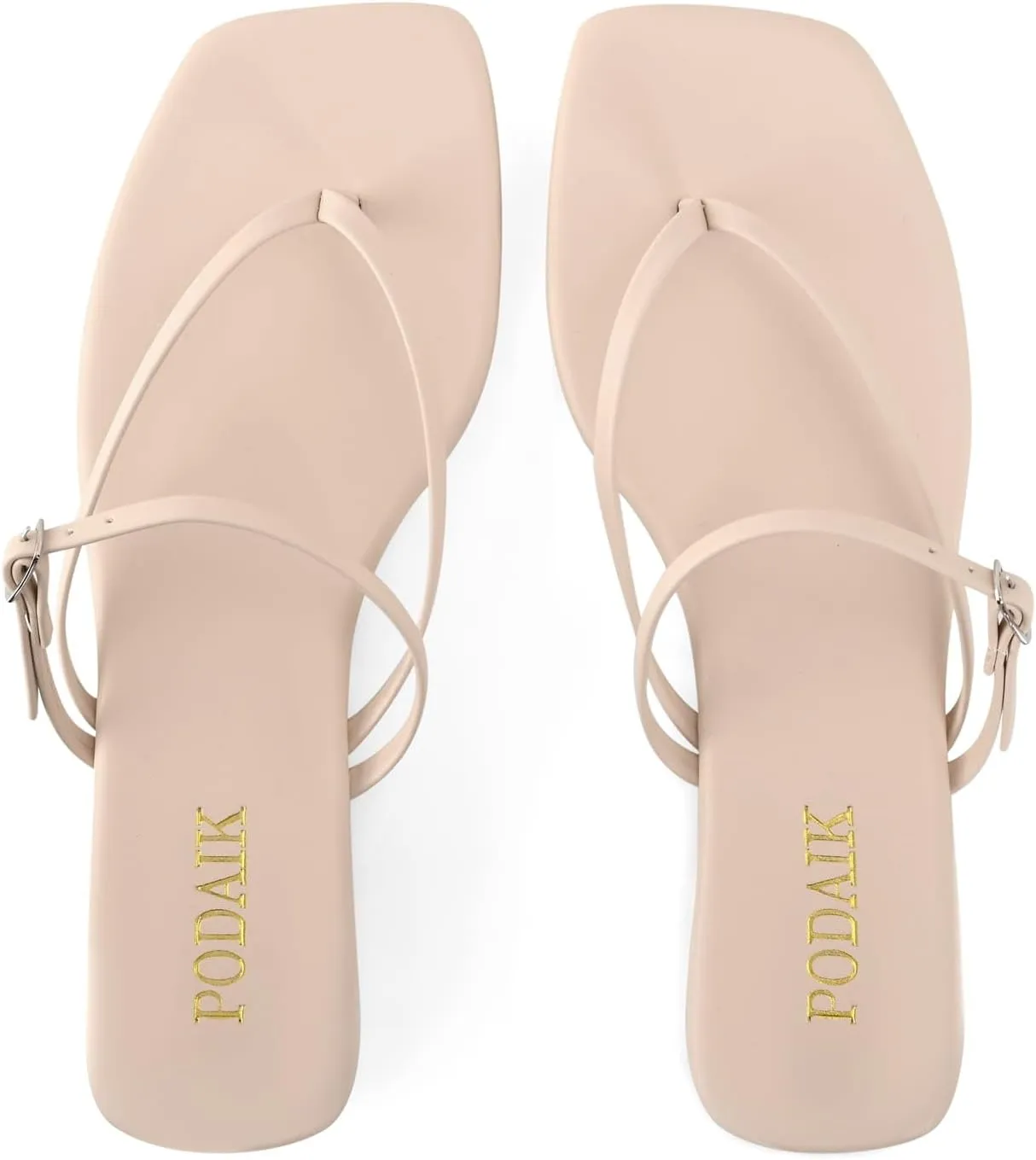 Women's Flip Flops Flat Sandals for Women Summer Beach Thong Fashion Square Toe Slip On Slides