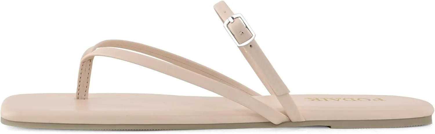 Women's Flip Flops Flat Sandals for Women Summer Beach Thong Fashion Square Toe Slip On Slides