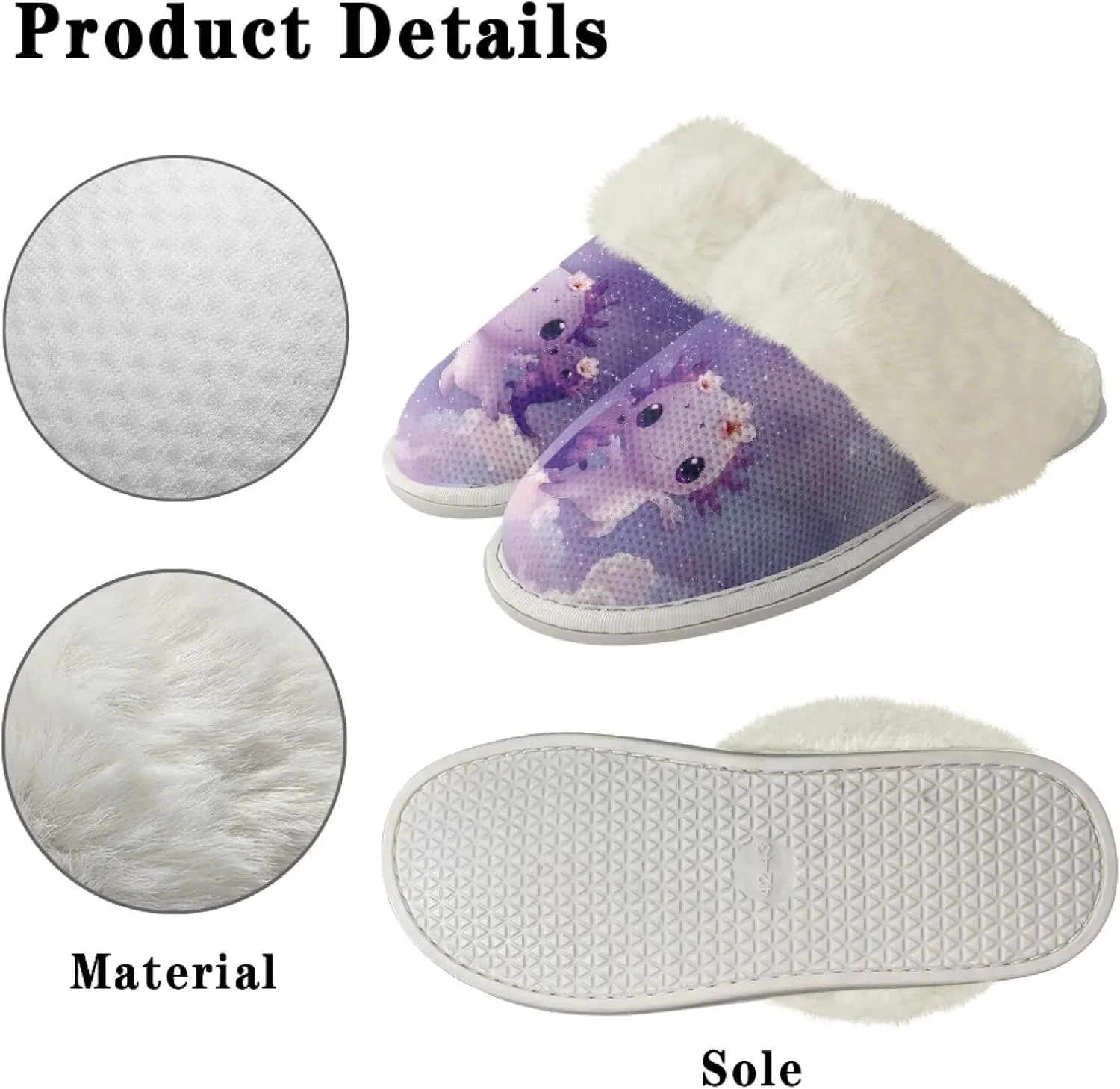 Womens Fur Fuzzy Slippers Faux Fur Lined Bedroom Slipper Lightweight Warm Winter House Shoes Comfortable Indoor and Outdoor Slide Sandals