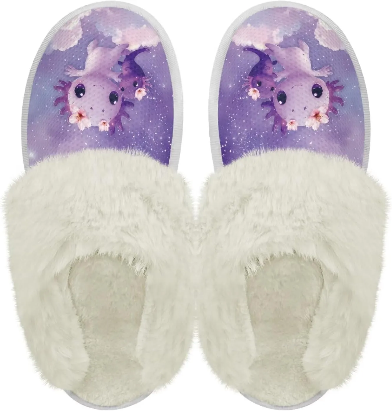 Womens Fur Fuzzy Slippers Faux Fur Lined Bedroom Slipper Lightweight Warm Winter House Shoes Comfortable Indoor and Outdoor Slide Sandals