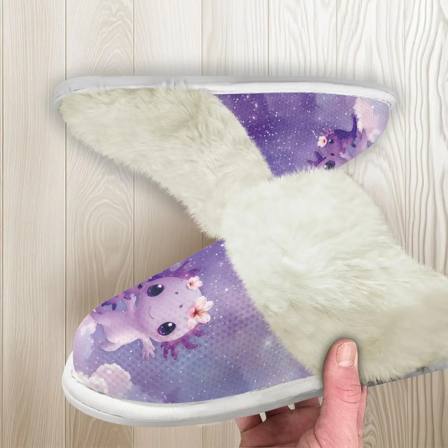 Womens Fur Fuzzy Slippers Faux Fur Lined Bedroom Slipper Lightweight Warm Winter House Shoes Comfortable Indoor and Outdoor Slide Sandals
