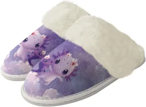 Womens Fur Fuzzy Slippers Faux Fur Lined Bedroom Slipper Lightweight Warm Winter House Shoes Comfortable Indoor and Outdoor Slide Sandals